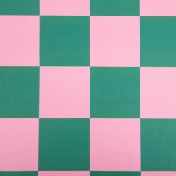 Baumwollstoff Dekostoff Halbpanama Digitaldruck Karo 10x10cm pink dunkelgrün 1,40m Breite