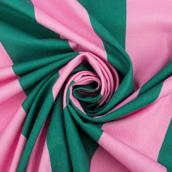 Baumwollstoff Dekostoff Halbpanama Digitaldruck Streifen dunkelgrün pink 1,40m Breite