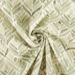 Baumwollstoff Dekostoff Halbpanama Digitaldruck Aquarell Ornamente weiß grün 1,40m Breite