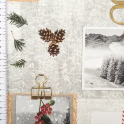 Baumwollstoff Dekostoff Misty Stories grau – Weihnachtsstoff 1,4m