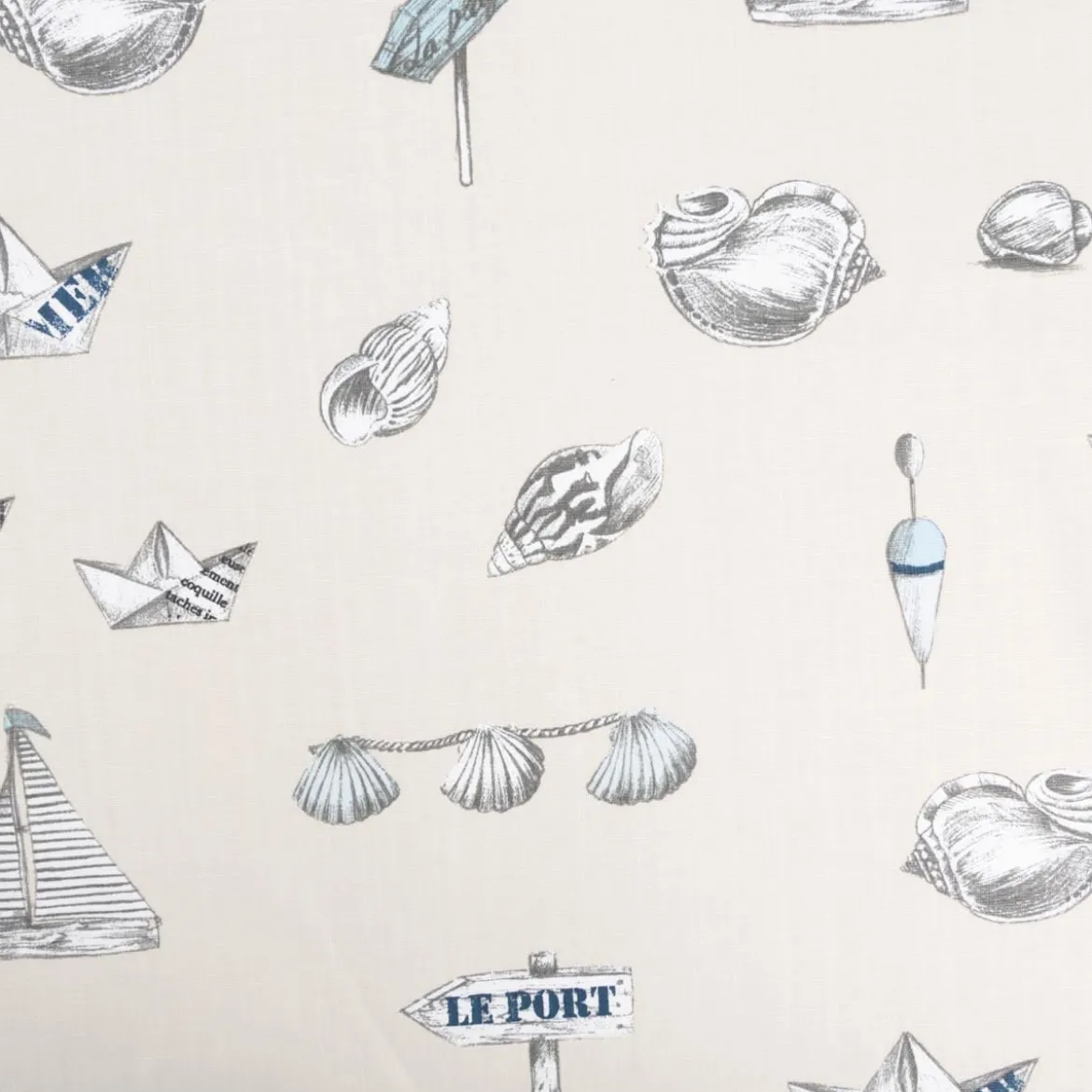 Baumwollstoff Dekostoff Panama Leinenstruktur Petitbateau Maritim natur 1,60m Breite