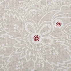 Baumwollstoff Dekostoff polsterfähig Allover Blumenornamente natur weiß rot 155cm Breite