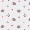 Baumwollstoff Digitaldruck Patchworkstoff Igel Pilze Tannenzweige gestreift braun beige rot 1,40m Breite