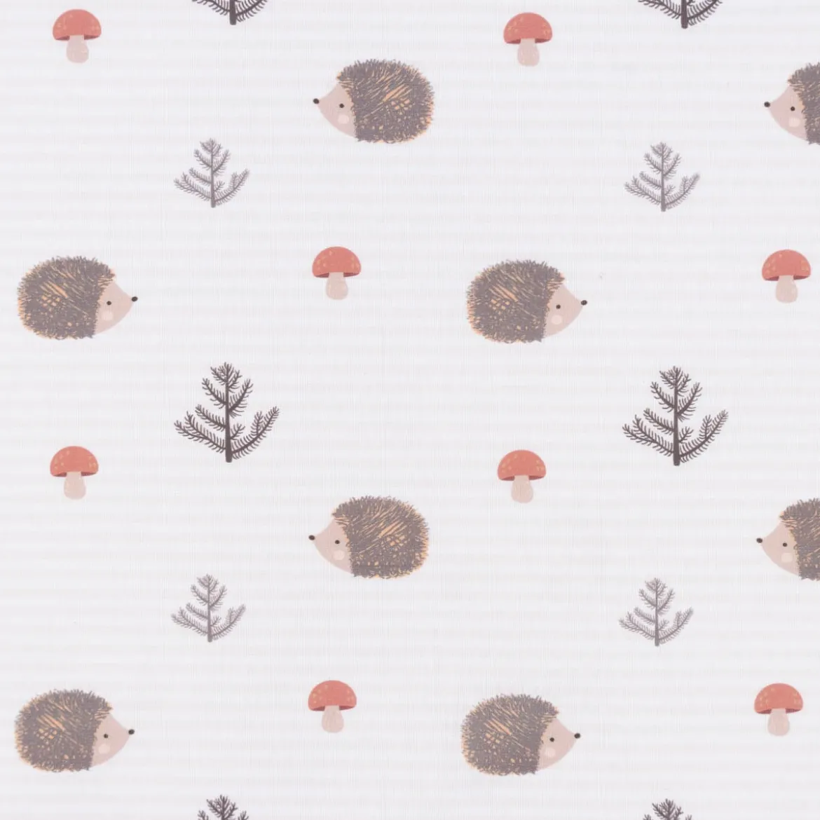 Baumwollstoff Digitaldruck Patchworkstoff Igel Pilze Tannenzweige gestreift braun beige rot 1,40m Breite
