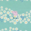 Baumwollstoff Digitaldruck Patchworkstoff Peppa Pig Blumenwiese türkis 1,40m Breite