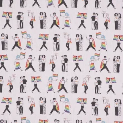 Baumwollstoff Digitaldruck Patchworkstoff Love is Love LGBTQ weiß bunt 1,40m Breite