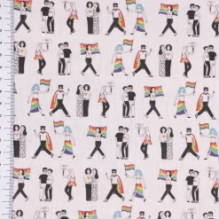 Baumwollstoff Digitaldruck Patchworkstoff Love is Love LGBTQ weiß bunt 1,40m Breite