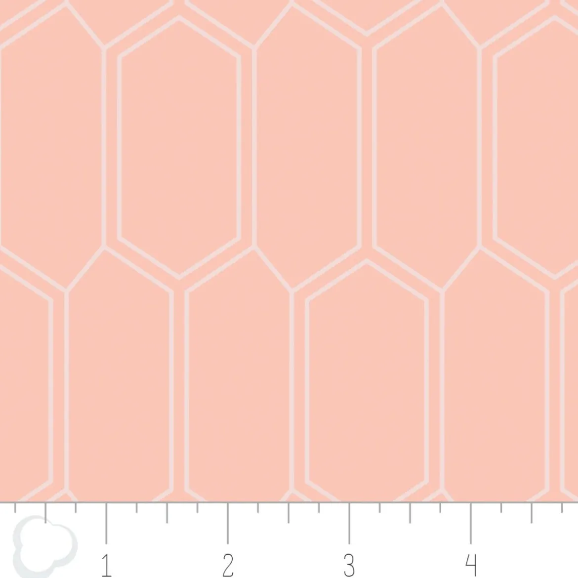 Baumwollstoff Emilia by Camelot Sechsecke apricot weiß 1,10m Breite