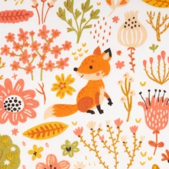 Baumwollstoff Füchse Foxy weiß orange 1,40m Breite