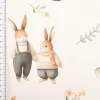 Baumwollstoff Halbpanama Osterhasen ecru beige apricot 1,40m Breite