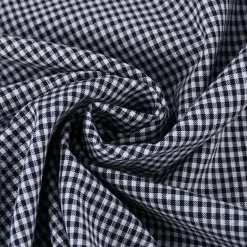 Baumwollstoff kariert weiß dunkelblau 2mm