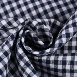 Baumwollstoff kariert weiß dunkelblau 5mm