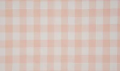 Baumwollstoff kariert weiß puder rosa 16mm