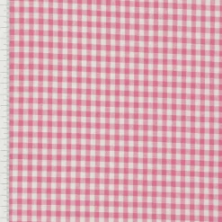 Baumwollstoff kariert weiß rosa 5mm