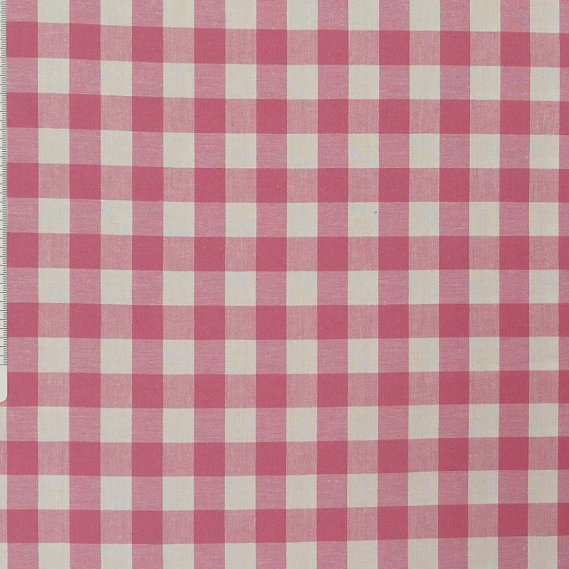 Baumwollstoff kariert weiß rosa 16mm 1,4m Breite