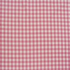 Baumwollstoff kariert weiß rosa 16mm 1,4m Breite