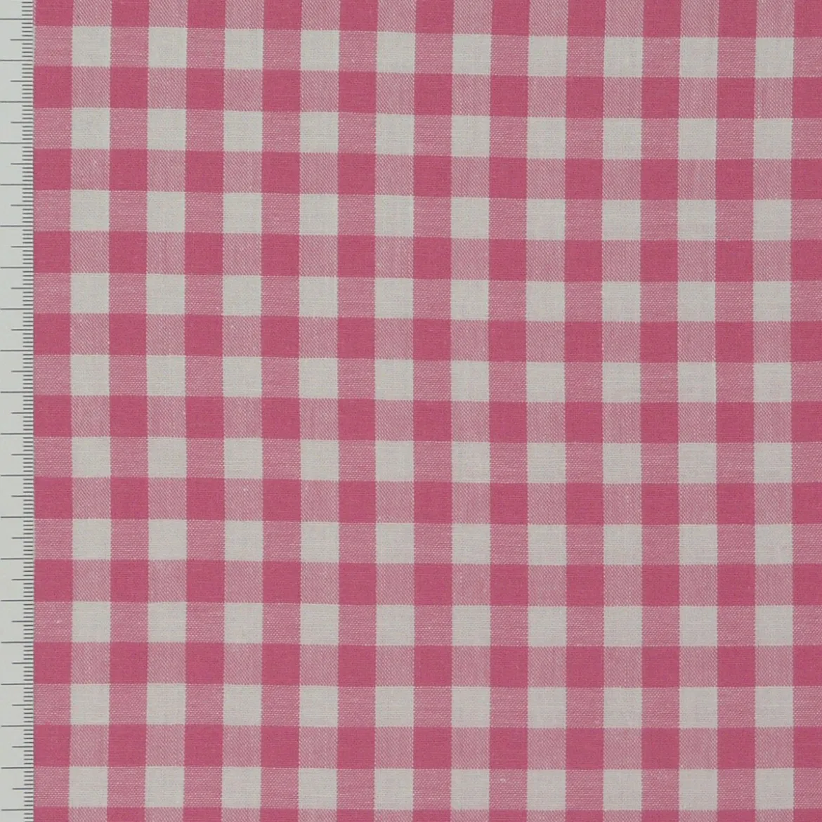 Baumwollstoff kariert weiß rosa 9mm