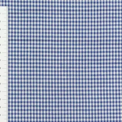 Baumwollstoff kariert weiß royalblau 2mm