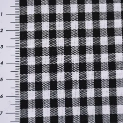 Baumwollstoff kariert weiß schwarz 5mm 1,4m Breite