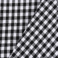 Baumwollstoff kariert weiß schwarz 5mm 1,4m Breite