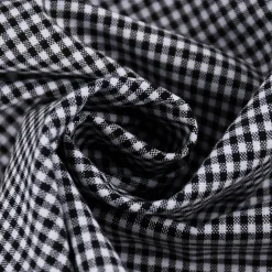 Baumwollstoff kariert weiß schwarz 2mm