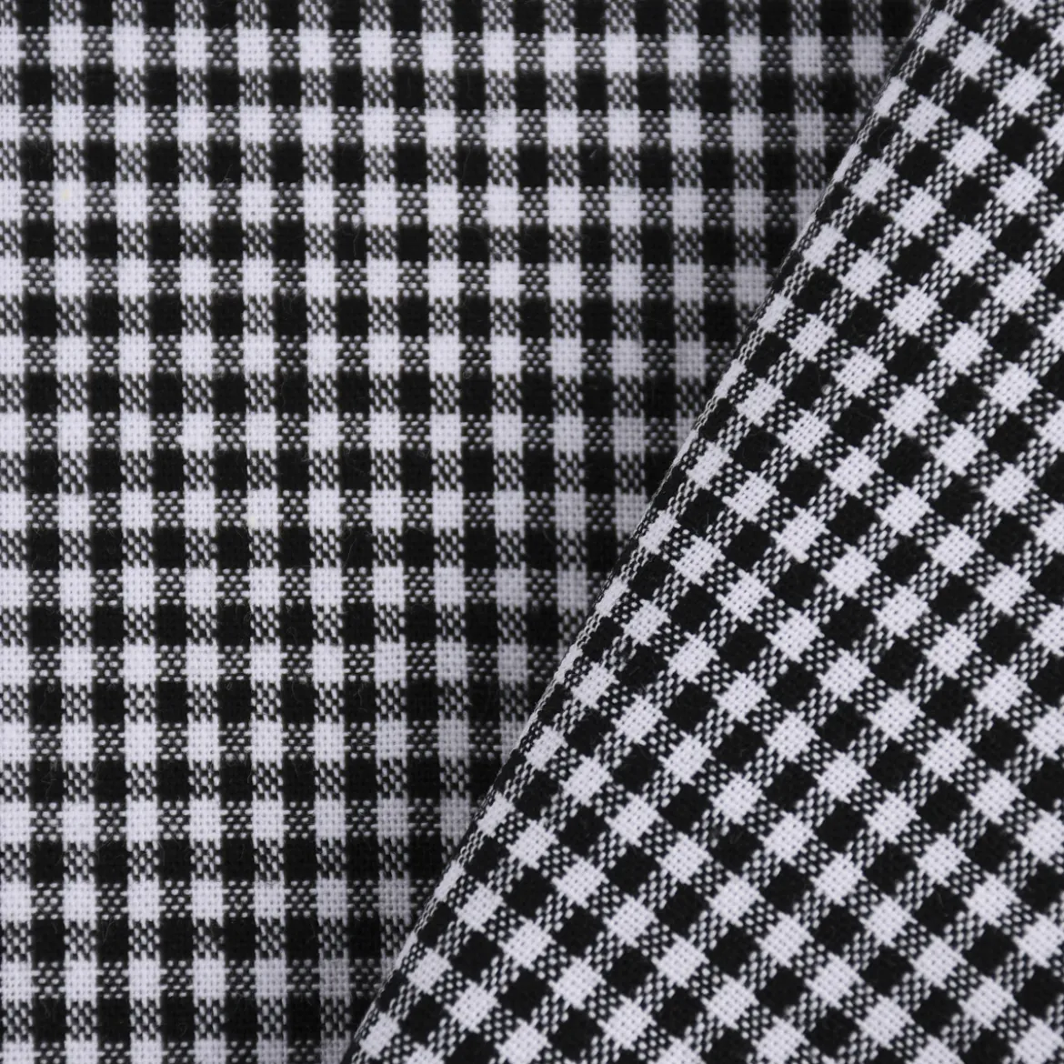 Baumwollstoff kariert weiß schwarz 2mm