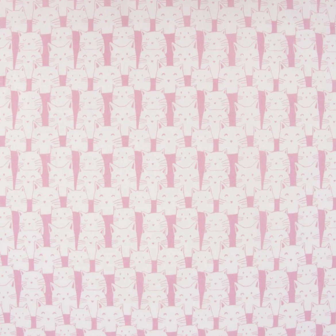 Baumwollstoff Katzen creme rosa 1,4m Breite