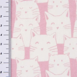 Baumwollstoff Katzen creme rosa 1,4m Breite