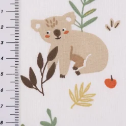 Baumwollstoff Kinderstoff Webware Tiere aus Australien weiß grün beige 1,47m Breite