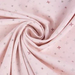 Baumwollstoff Kreuze Sterne rosa grau altrosa 1,40m Breite