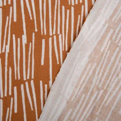 Baumwollstoff Lekker Striche karamell weiß 1,47m Breite