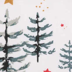Baumwollstoff LUDWIG Weihnachten Tannenbaum Bär Geschenke weiß grün braun 1,5m Breite