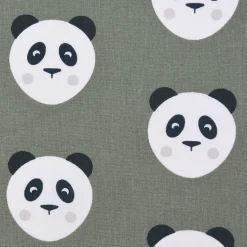 Baumwollstoff MAOTEY Pandabär grün weiß schwarz 1,5m Breite