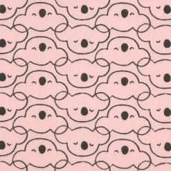 Baumwollstoff MIKOA Koala Kopf rosa dunkelgrau 1,50m Breite