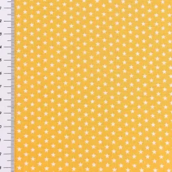Baumwollstoff Mini Sterne gelb weiß