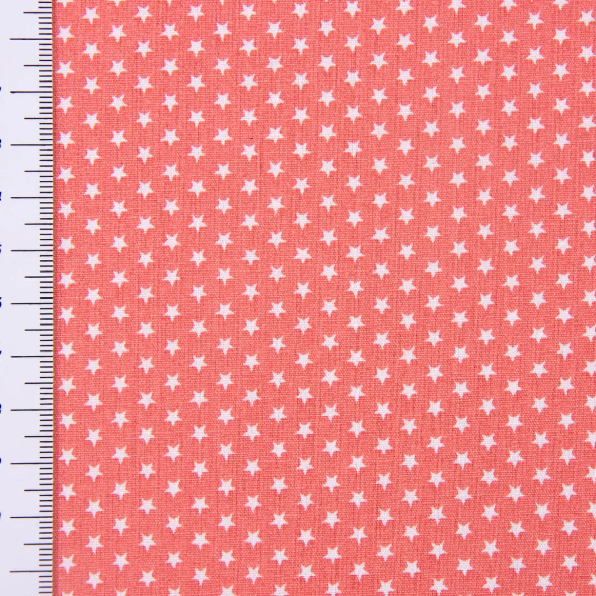 Baumwollstoff Mini Sterne koralle weiß 1,40m Breite