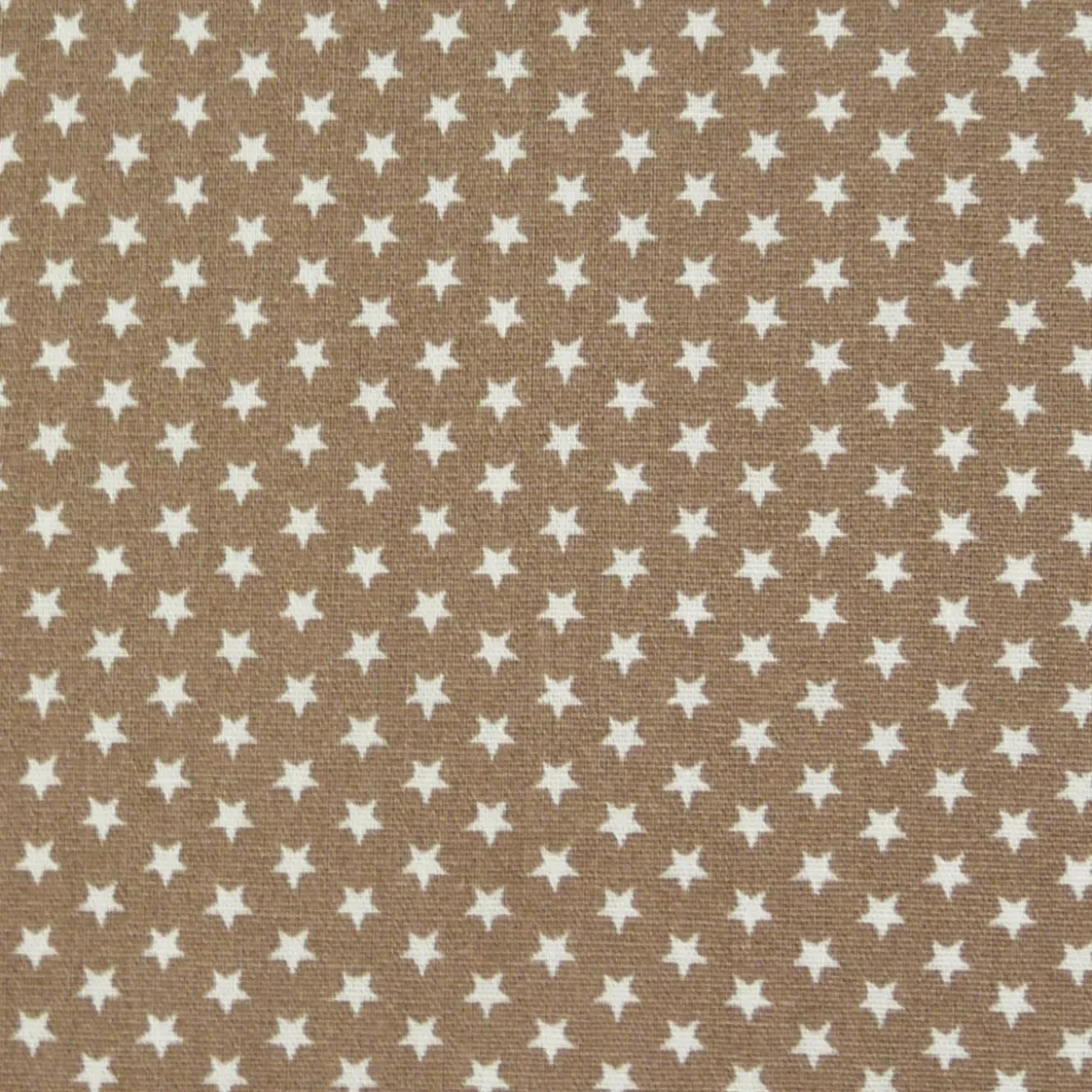 Baumwollstoff Mini Sterne taupe weiß