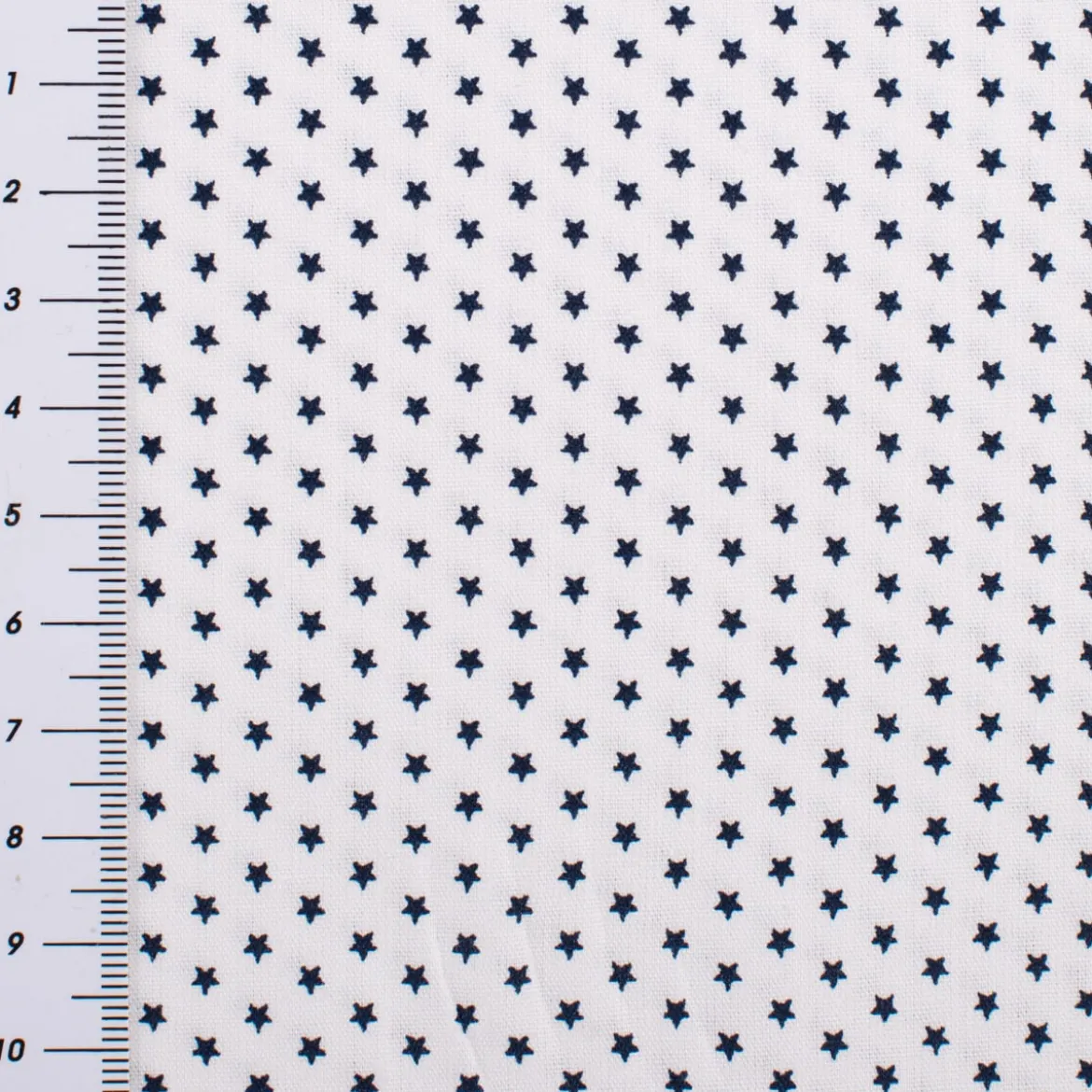 Baumwollstoff Mini Sterne weiß dunkelblau 1,40m Breite