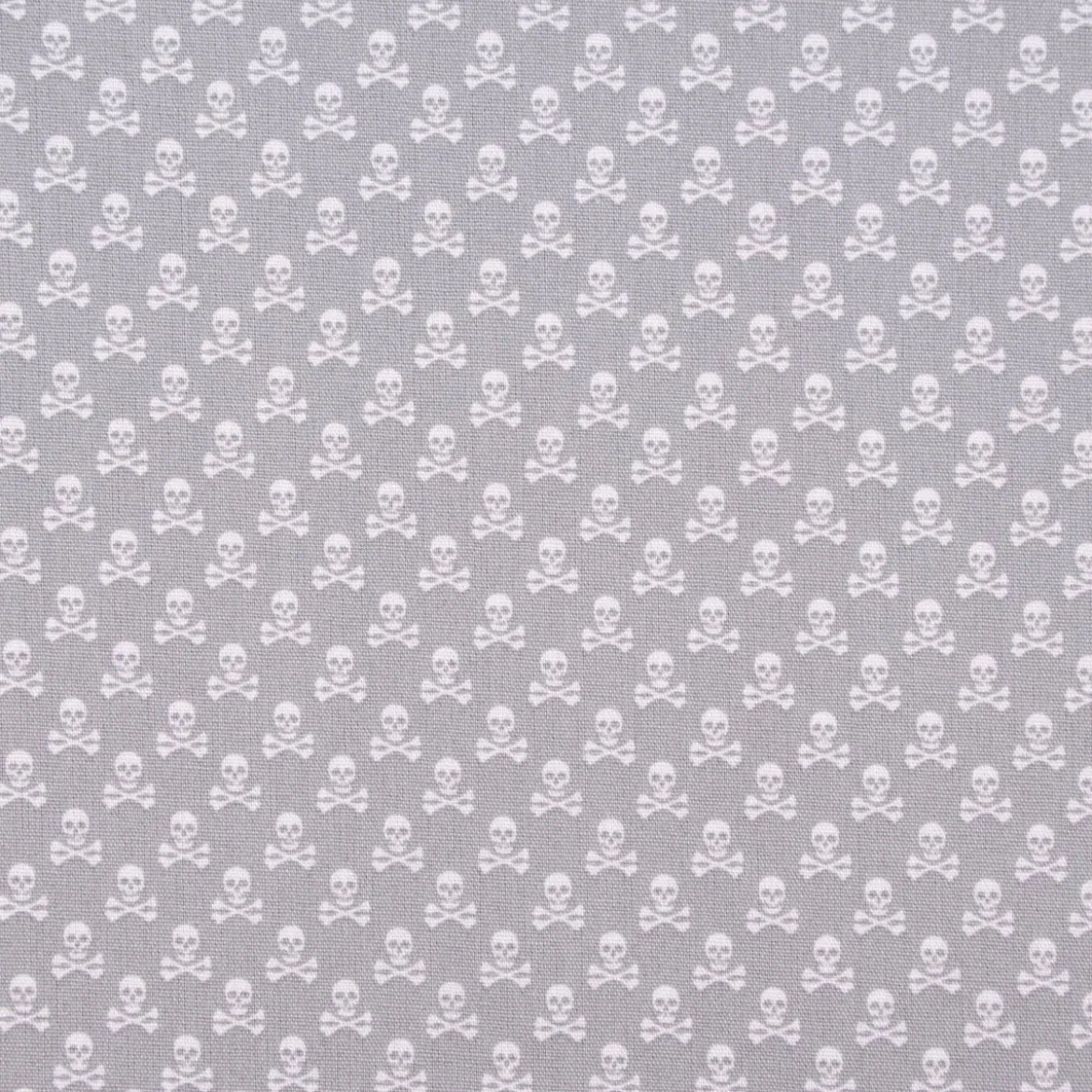 Baumwollstoff Mini Totenköpfe grau 1,45m Breite