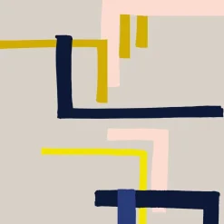 Baumwollstoff Okina Hana beige blau neongelb von Rico Design 50x140cm