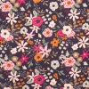Baumwollstoff Olga Blumen dunkelblau rosa 1,47m Breite