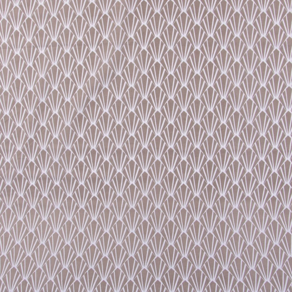 Baumwollstoff ORAZ Fächer groß taupe weiß 1,50m Breite