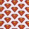Baumwollstoff Organic Bio Popeline Superman™© Logo weiß 1,50m Breite