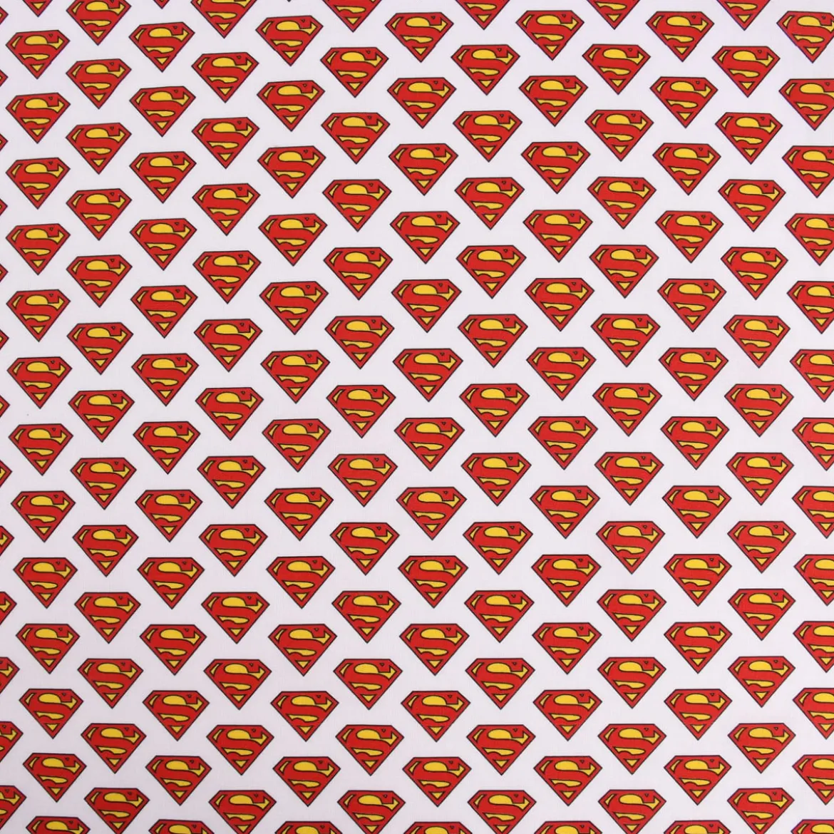 Baumwollstoff Organic Bio Popeline Superman™© Logo weiß 1,50m Breite