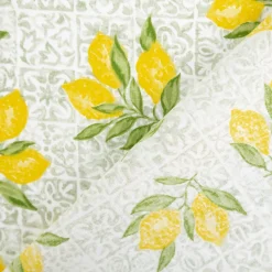 Baumwollstoff Percale Algarve Zitronen grün 1,5m Breite