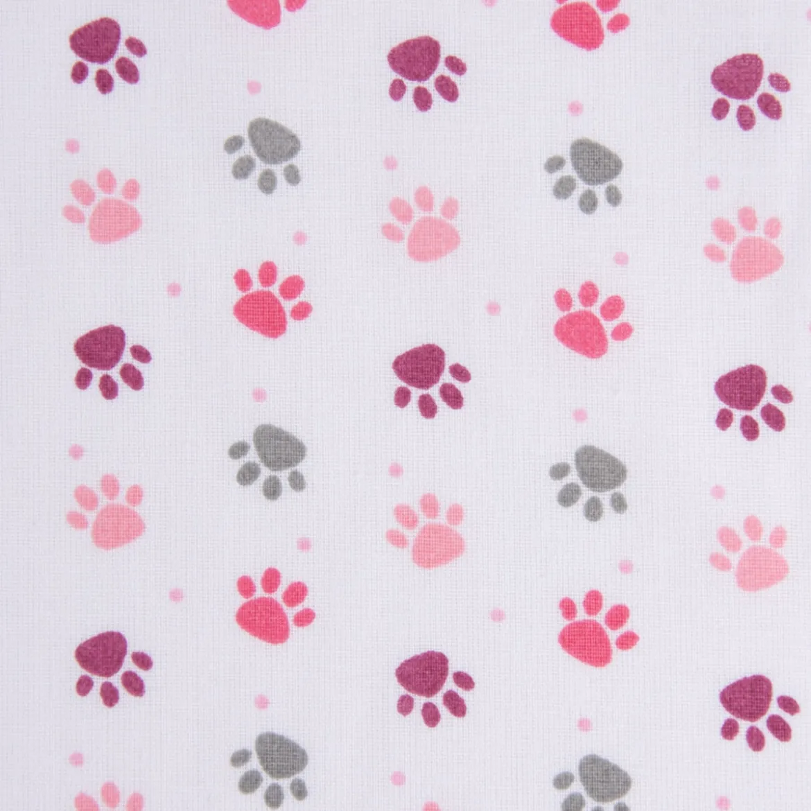 Baumwollstoff Pfoten Tatzen Abdrücke weiß grau rosa pink beere 1,4m Breite