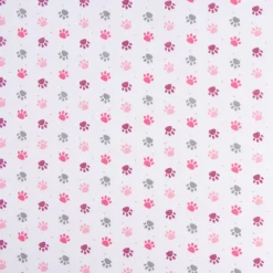 Baumwollstoff Pfoten Tatzen Abdrücke weiß grau rosa pink beere 1,4m Breite