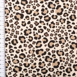 Baumwollstoff Popeline Benja Leopardenmuster beige grau 1,50m Breite