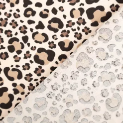 Baumwollstoff Popeline Benja Leopardenmuster beige grau 1,50m Breite