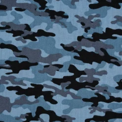 Baumwollstoff Popeline Camouflage Tarnmuster blau schwarz 1,45m Breite
